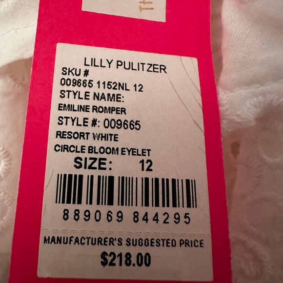 NWT Lilly Pulitzer Resort White Emiline Romper in Circle Bloom Eyelet Size 12 - Picture 7 of 7